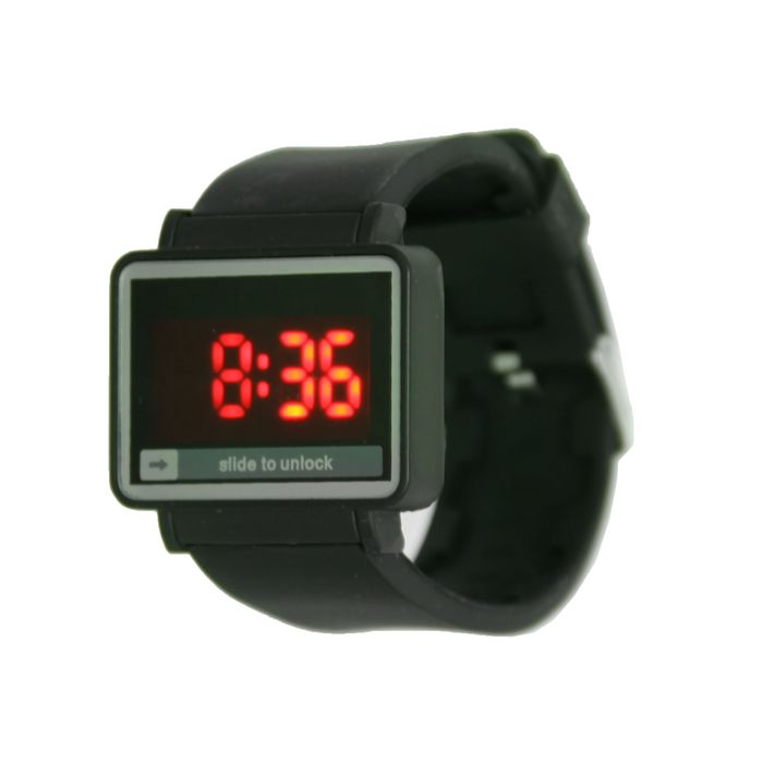 Часы наручные с функцией даты, черный Широкий циферблат, микс ободка, 23,5см