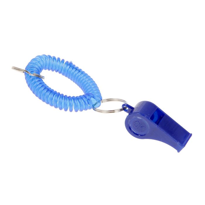 Брелок пластик "Свисток на пружине" МИКС 14х4 см