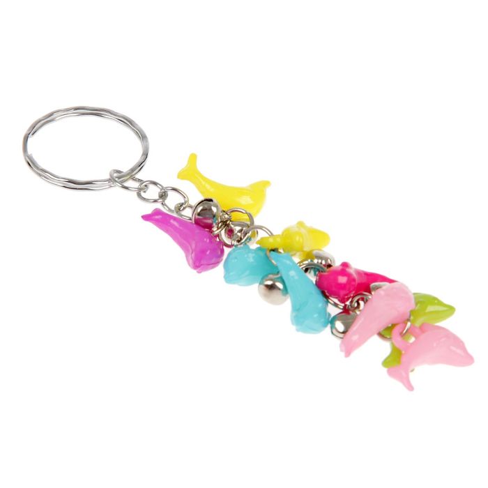 Брелок пластик висюльки "Дельфинчики" 10 см