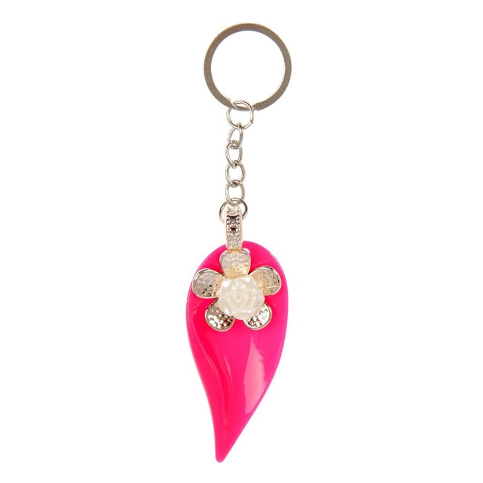 Брелок пластик "Цветок и лист" МИКС 8х3 см