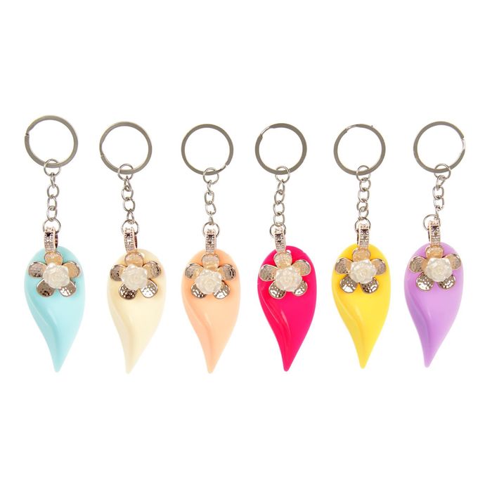 Брелок пластик "Цветок и лист" МИКС 8х3 см