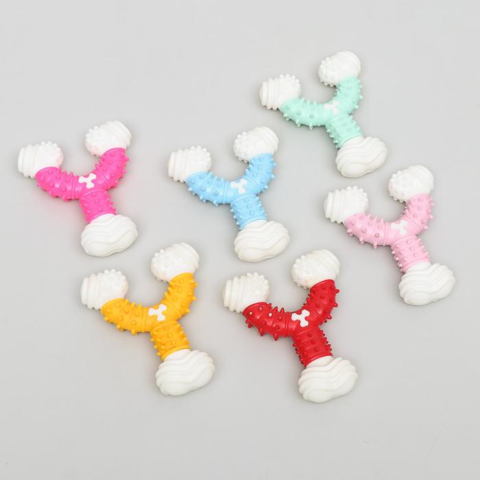 Игрушка двухслойная (твердый и мягкий пластик) "Рогатка", 12 см, микс цветов