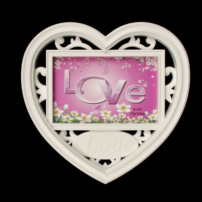 Фоторамка пластик 10х15 см "Сердце" 22х21 см