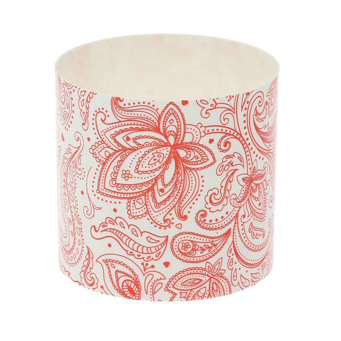 Горшок 1 л со скрытым поддоном "Орнамент", цвет коралловый