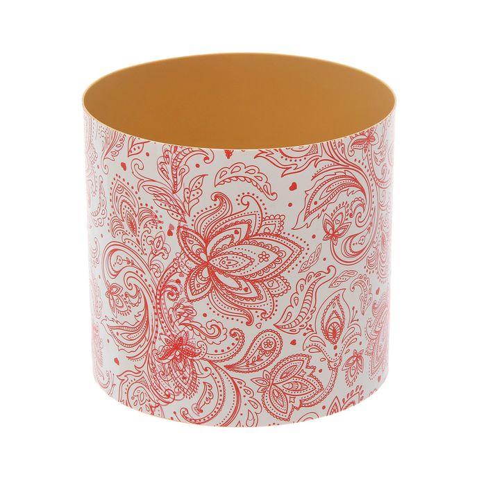 Горшок 2,8 л со скрытым поддоном "Орнамент", цвет коралловый