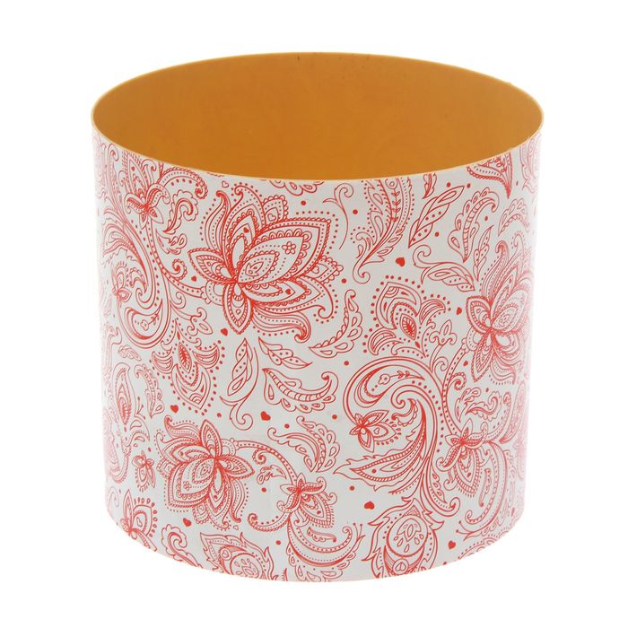 Горшок 5,1 л со скрытым поддоном "Орнамент", цвет коралловый