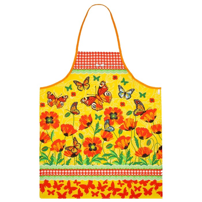 Набор "Доляна" Маковое поле (вид 2): фартук 60х70 см, прихватка 17х17 см, рогожка 162 г/м2