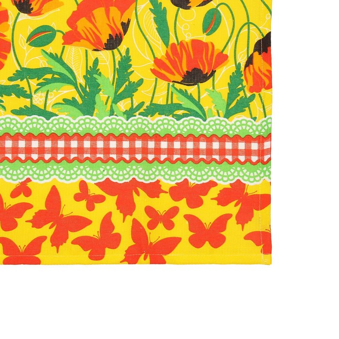 Набор "Доляна" Маковое поле (вид 2): фартук 60х70 см, прихватка 17х17 см, рогожка 162 г/м2