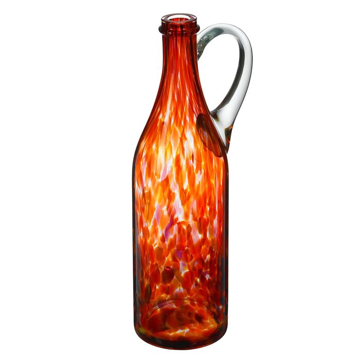 Ваза-бутыль "Литр" с ручкой, красно-марганцевая