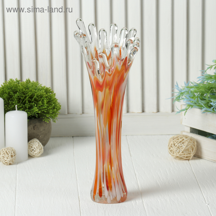 Ваза Коралл 28 см, красно-белая ваза коралл красно бело марганцевая 38 см