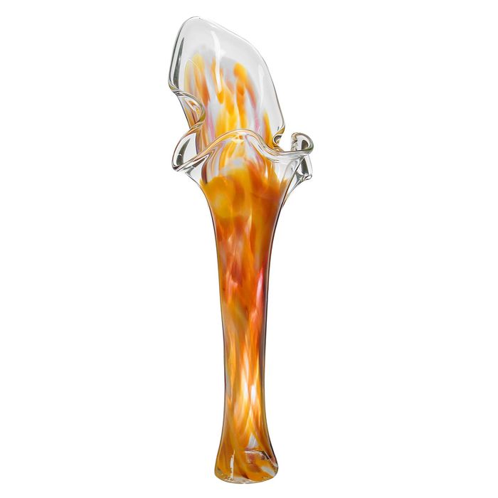 Ваза "Волна" жёлто-оранжево-красная