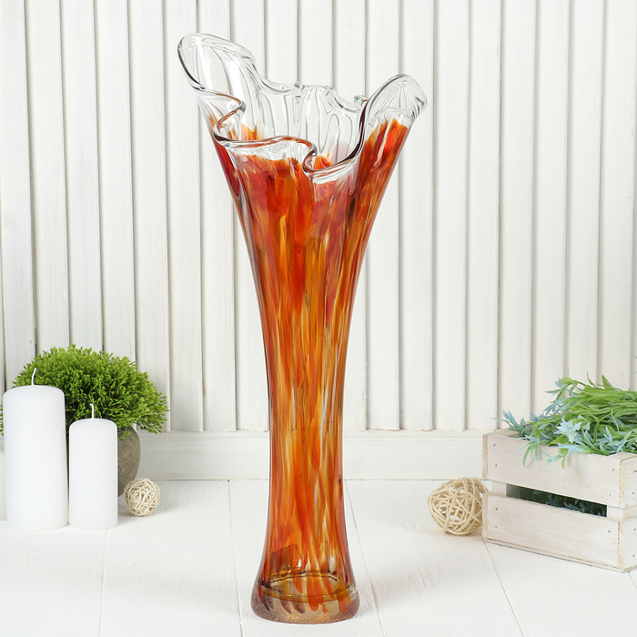 Ваза "Волна" красно-марганцевая