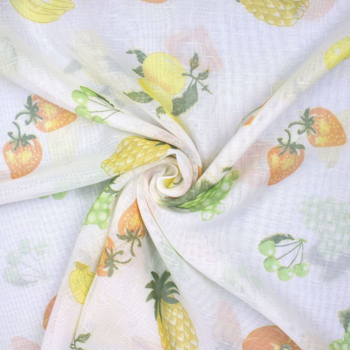 Комплект штор для кухни "Этель" №1: Ананасы (вид2) ширина 280 см, высота 170 см, 100% п/э