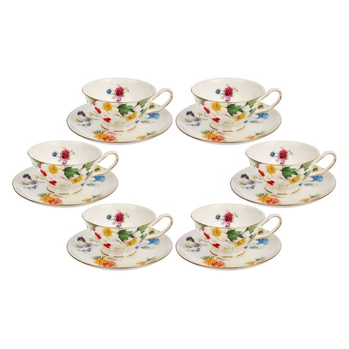 Сервиз чайный "Цветочная симфония", 12 предметов: 6 чашек 220 мл, 6 блюдец