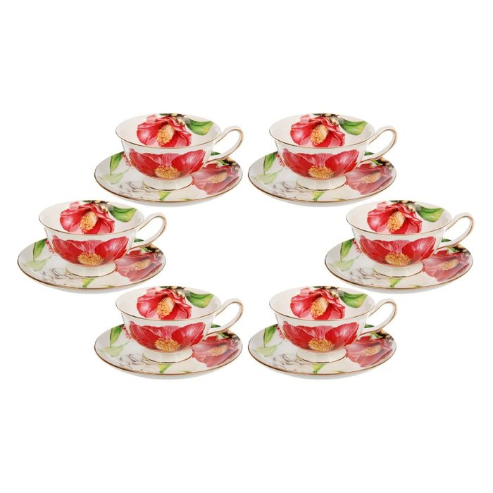 Сервиз чайный "Китайская роза", 12 предметов: 6 чашек 220 мл, 6 блюдец