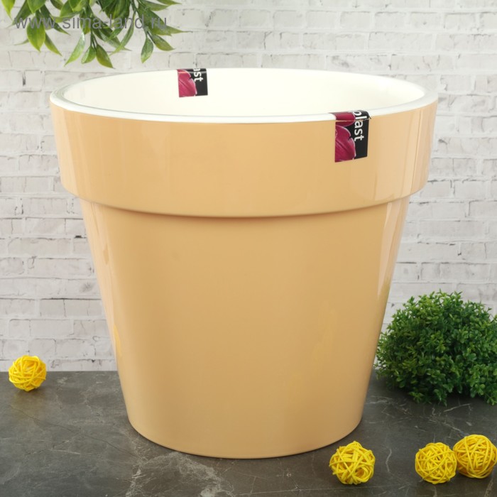 Кашпо со вставкой «Порто», 9 л, цвет кремовый