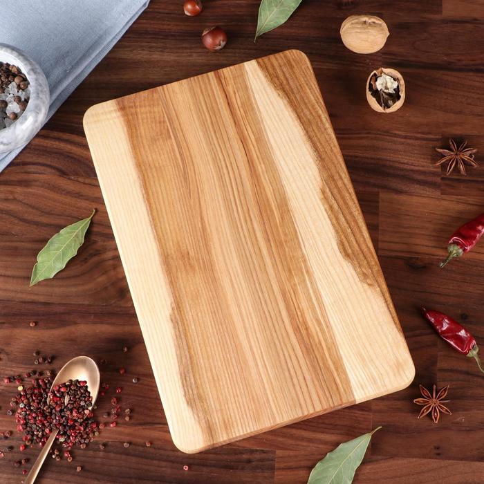 Доска разделочная, 30 х 20 х 2 см, массив дуба, ясеня