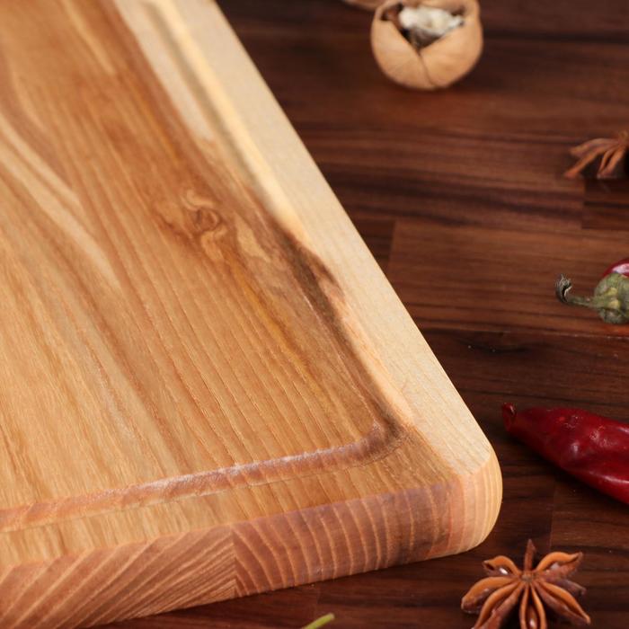 Доска разделочная, 30 х 20 х 2 см, массив дуба, ясеня