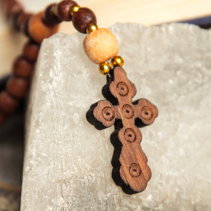 Четки деревянные, с крестиком, микс