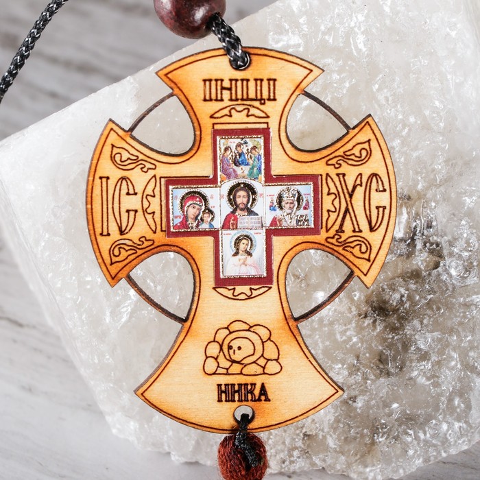 Подвеска-крестик деревянная, для авто