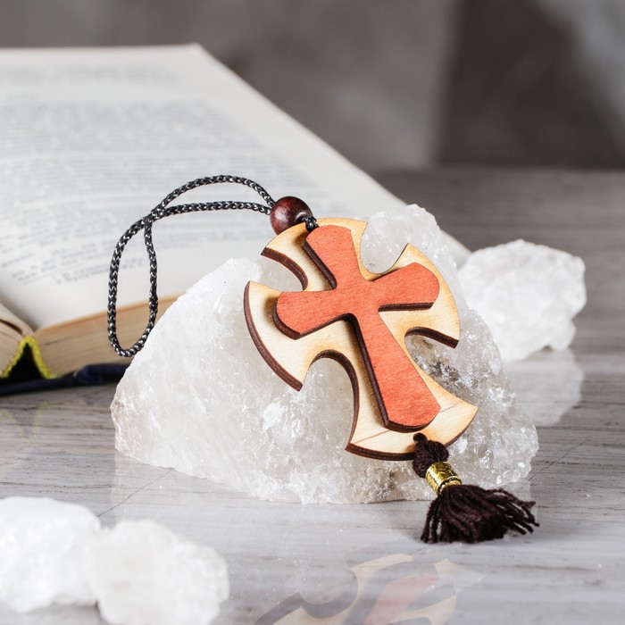 Подвеска-крестик деревянная, для авто