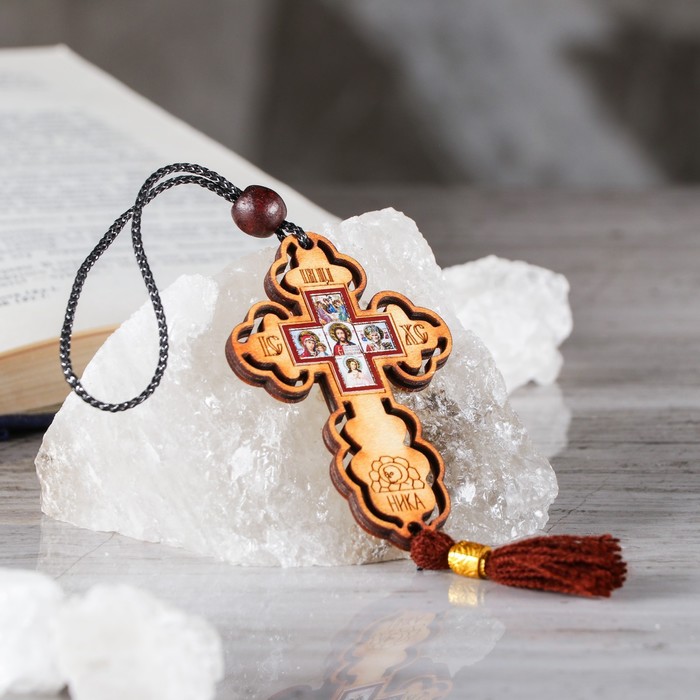 Подвеска-крестик деревянная, для авто