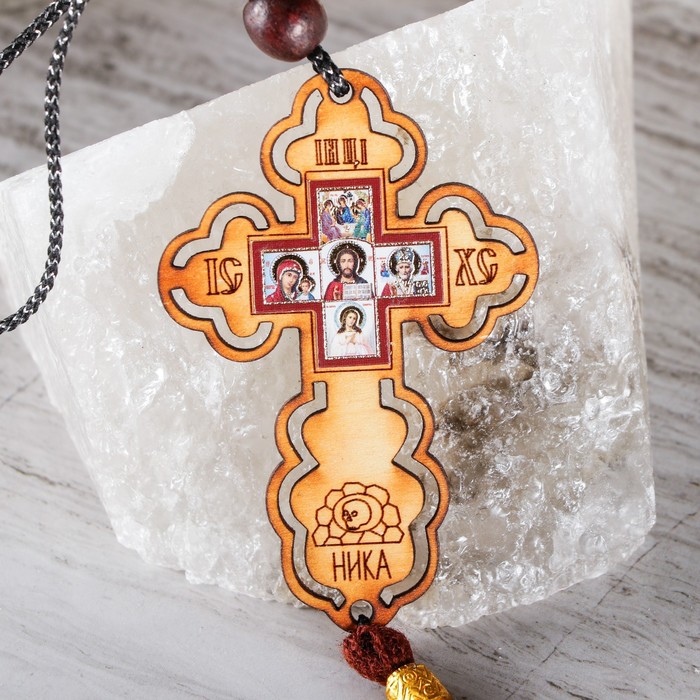 Подвеска-крестик деревянная, для авто