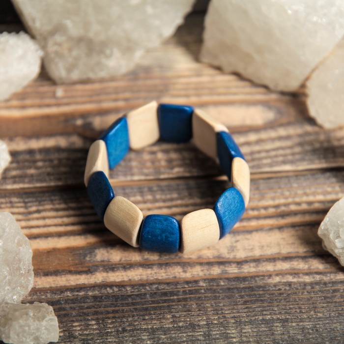 Браслет деревянный из бука, разноцветный, микс