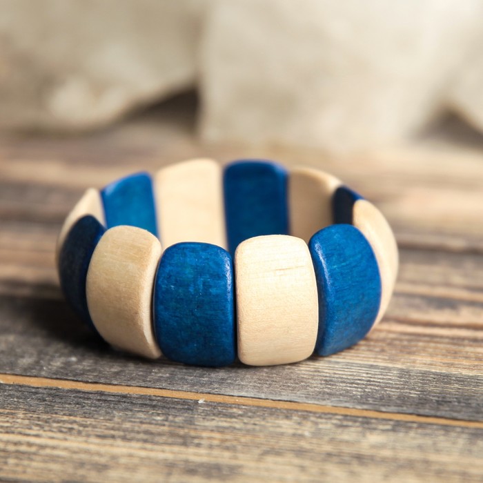 Браслет деревянный из бука, разноцветный, микс