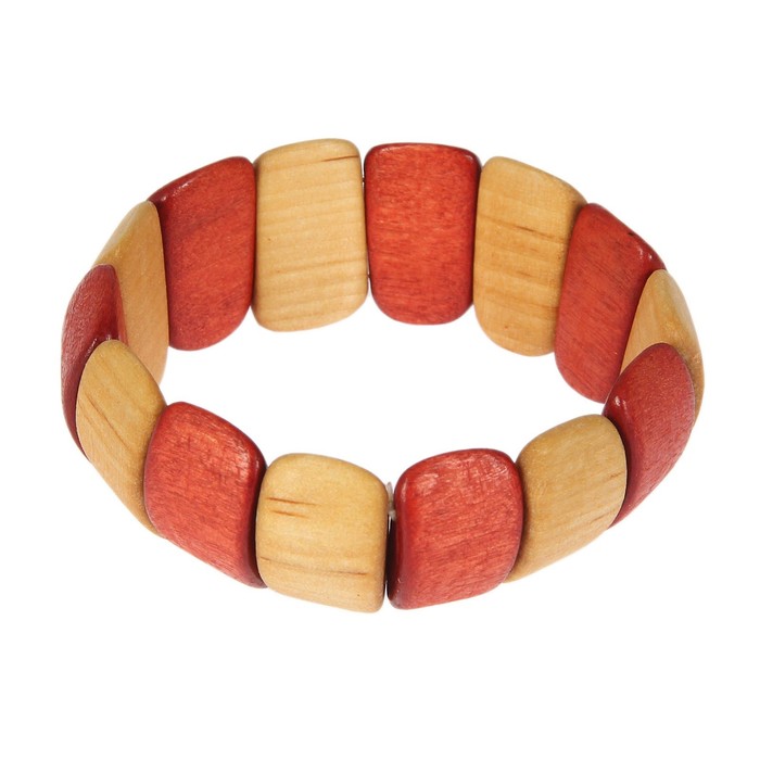 Браслет деревянный из бука, разноцветный, микс