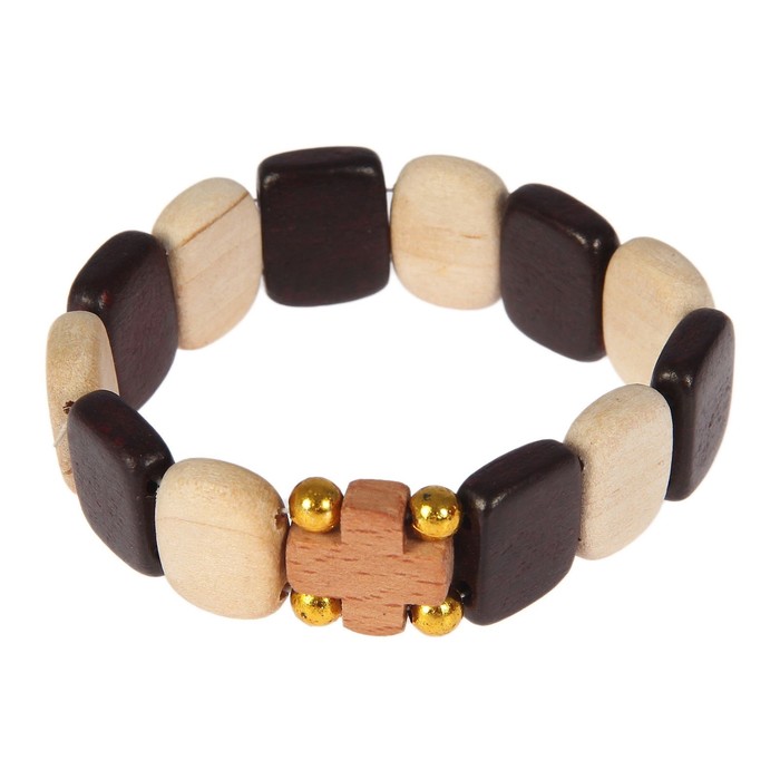 Браслет с крестом плоский