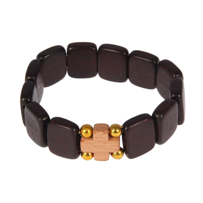 Браслет с крестом плоский