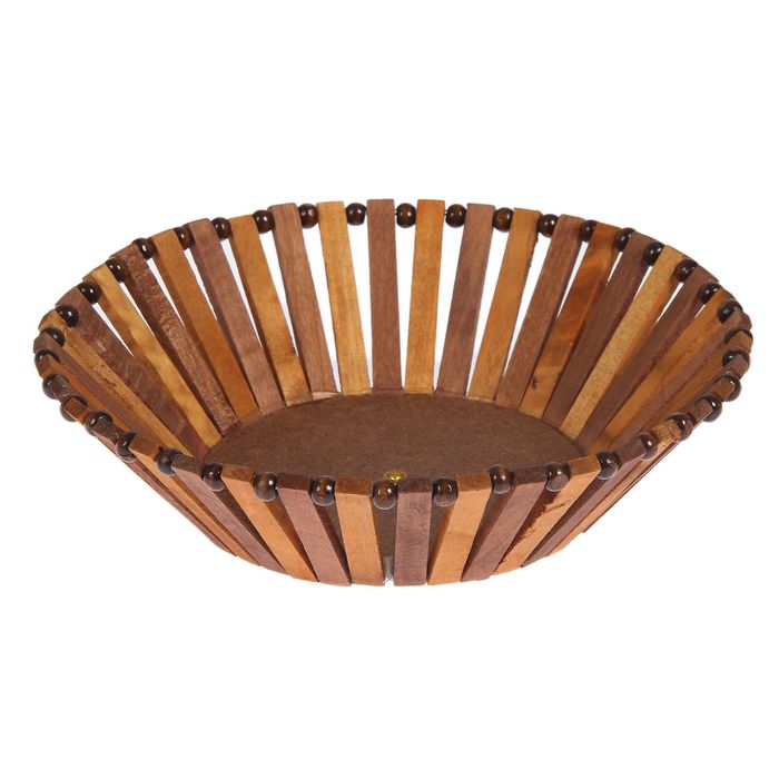 Фруктовница деревянная "Стиль", круглая, тёмная