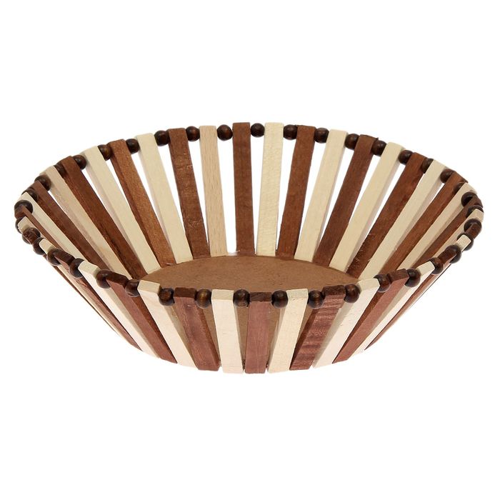 Фруктовница деревянная "Стиль", круглая, светлая