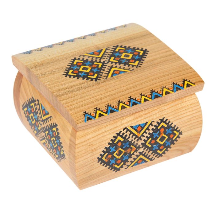 Шкатулка деревянная "Орнамент", 11х11х8,5 см, №6