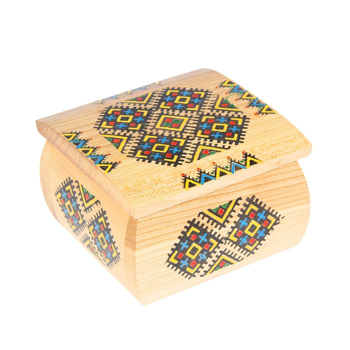 Шкатулка деревянная "Орнамент", 11х11х8,5 см, №7