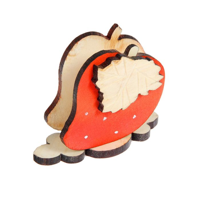 Салфетница деревянная "Клубника", окрашенная