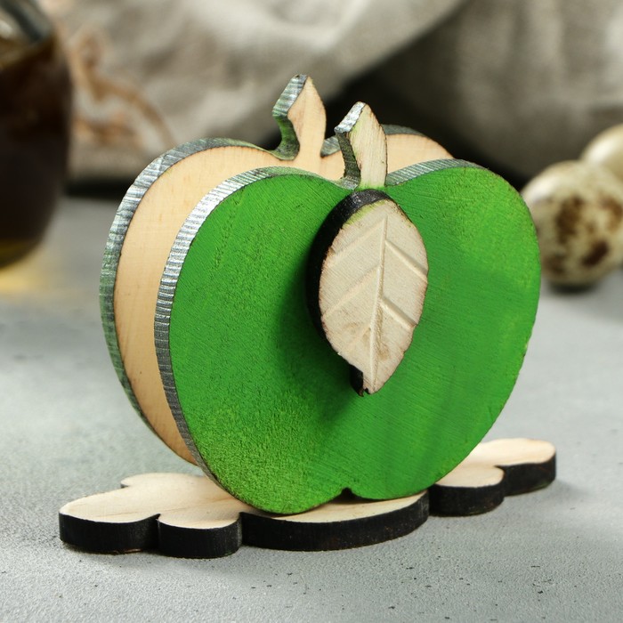 Салфетница деревянная "Яблоко", окрашенная