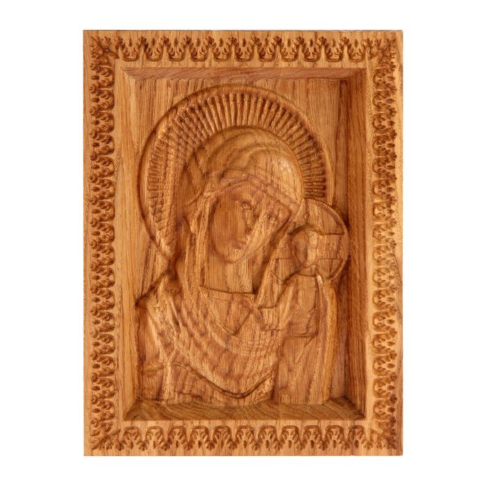 Резная икона "Казанская Божья Матерь"