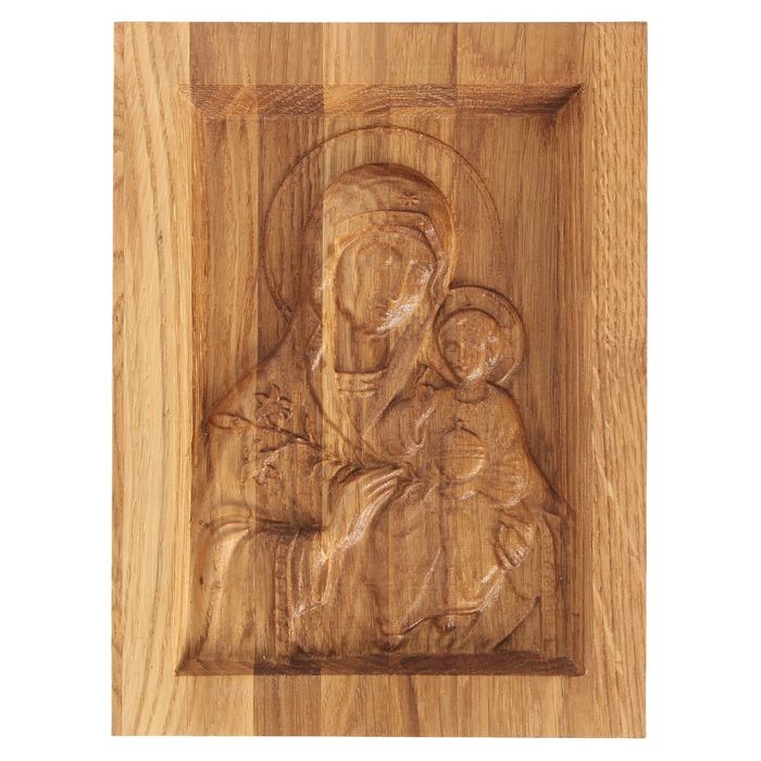 Резная икона Божией Матери "Неувядаемый Цвет"