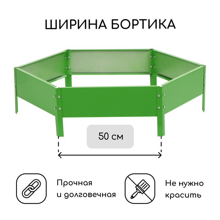 Клумба оцинкованная, d = 100 см, h = 15 см, ярко-зелёная, Greengo