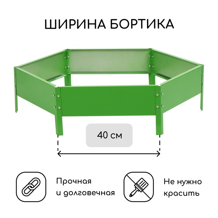 Клумба оцинкованная, d = 80 см, h = 15 см, ярко-зелёная, Greengo