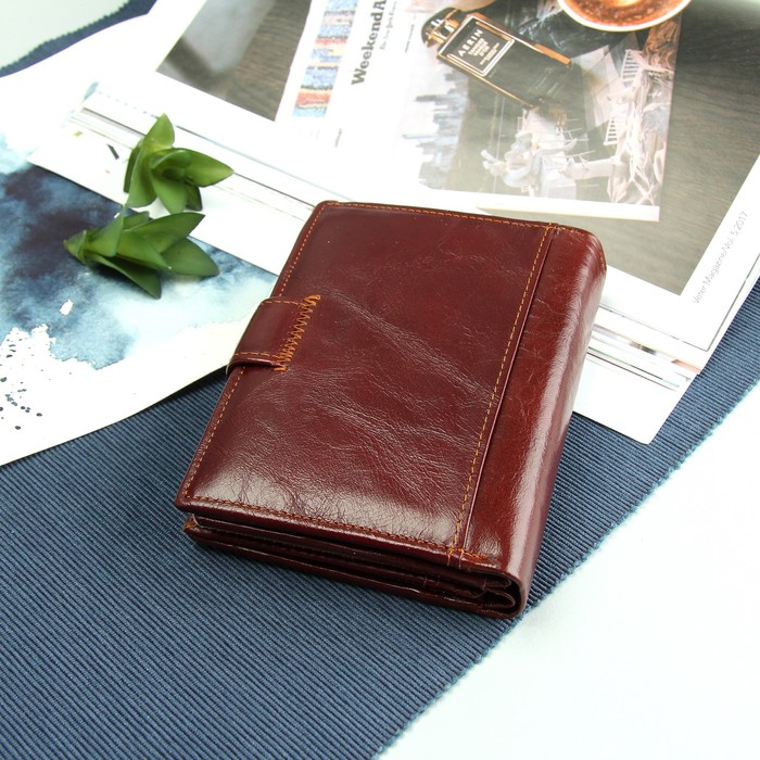 Портмоне мужское 3 в 1 "Орёл", с отделом для автодокументов и паспорта, 2 отдела для монет и карт, цвет коричневый