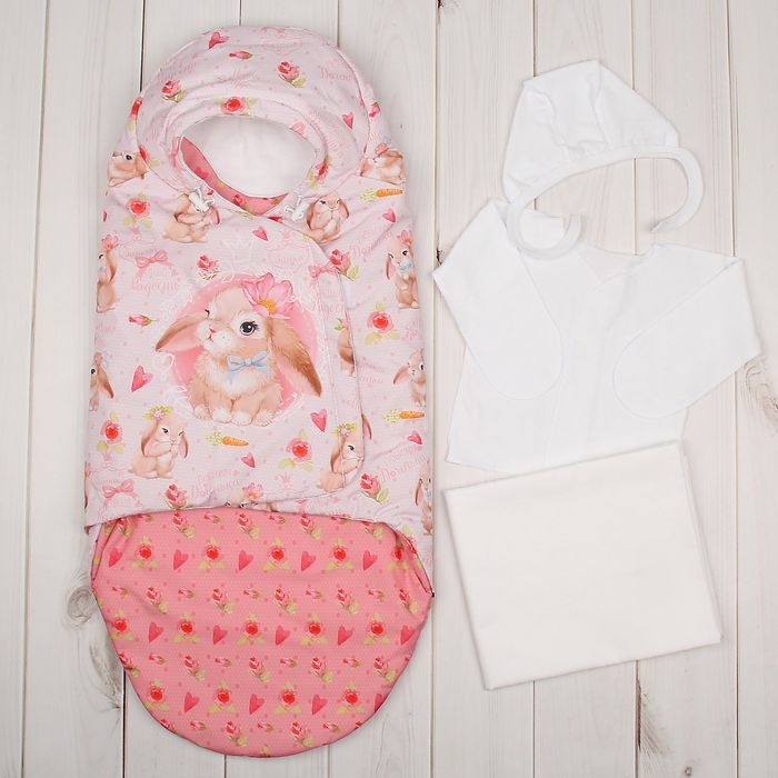 Комплект на выписку демисезонный Крошка Я "Наша радость" рост 50-62 см (18-20), 0-3 мес, розовый