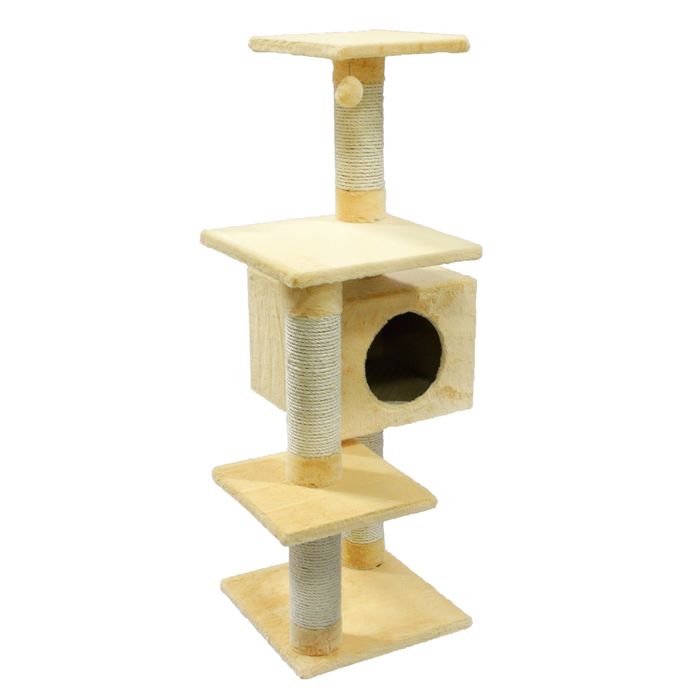 Комплекс с тремя полками, 38,5 х 38,5 х 118 см, сизаль, микс цветов