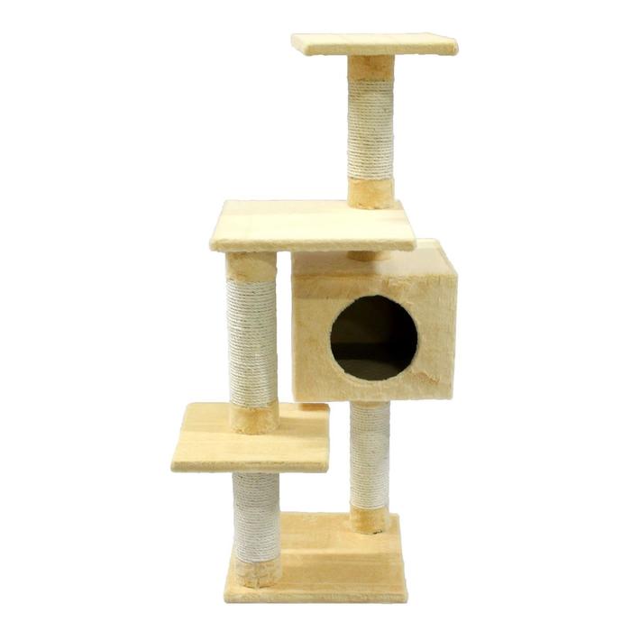 Комплекс с тремя полками, 38,5 х 38,5 х 118 см, сизаль, микс цветов