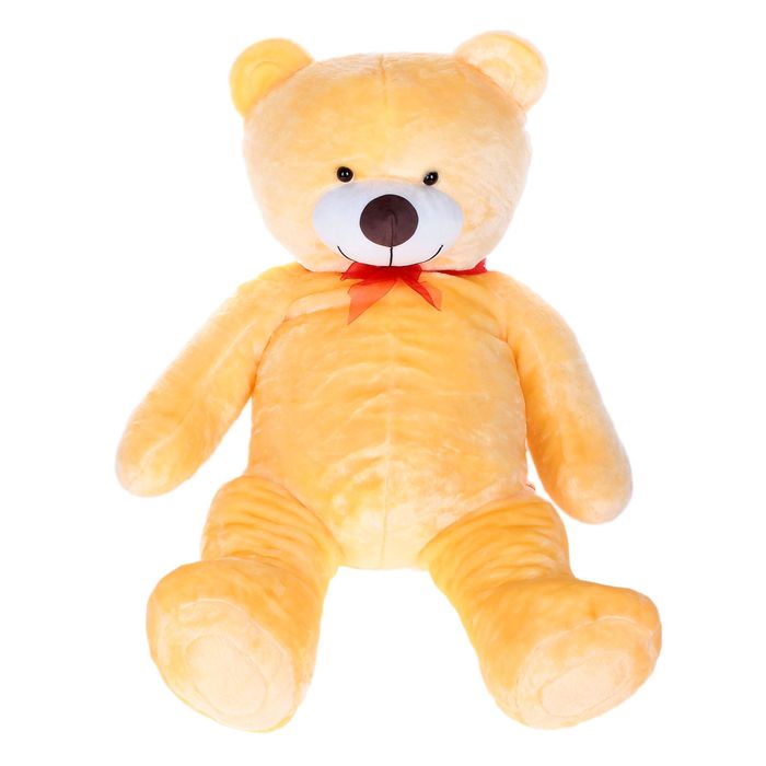 Мягкая игрушка "Медведь" с бантом, цвет персиковый