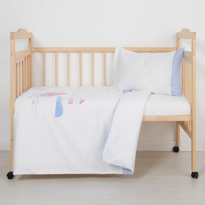 Детское постельное бельё (3 предмета) "Кораблик", цвет экрю 6404