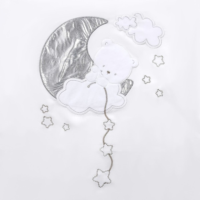 Детское постельное бельё (3 предмета) "Мишка звездочет", цвет экрю/МИКС 6402