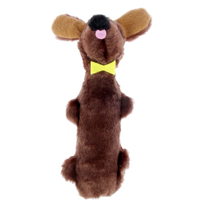 Игрушка "Собака" с пищиком и бутылкой Зооник, 29 см, иск. Мех  микс цветов